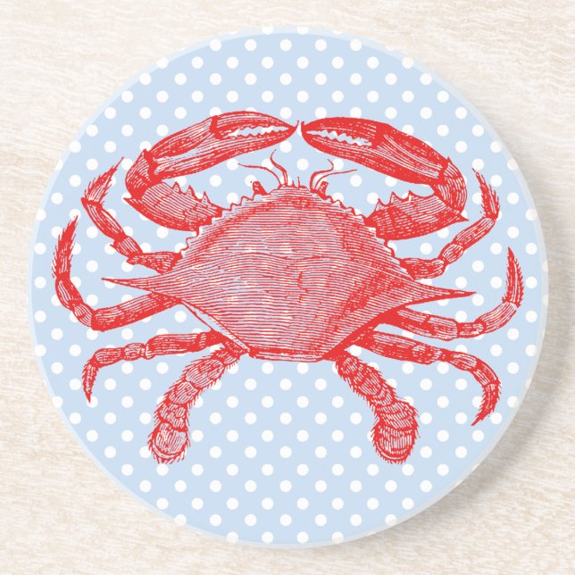 Summertime Seafood Crab Picnic Coasters (Front)