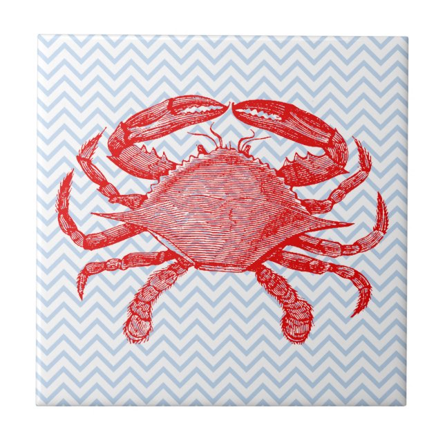 Summertime Seafood Crab Picnic Tile (Front)