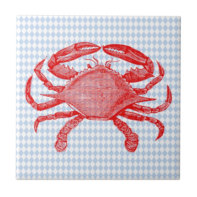 Summertime Seafood Crab Picnic Tile (Front)