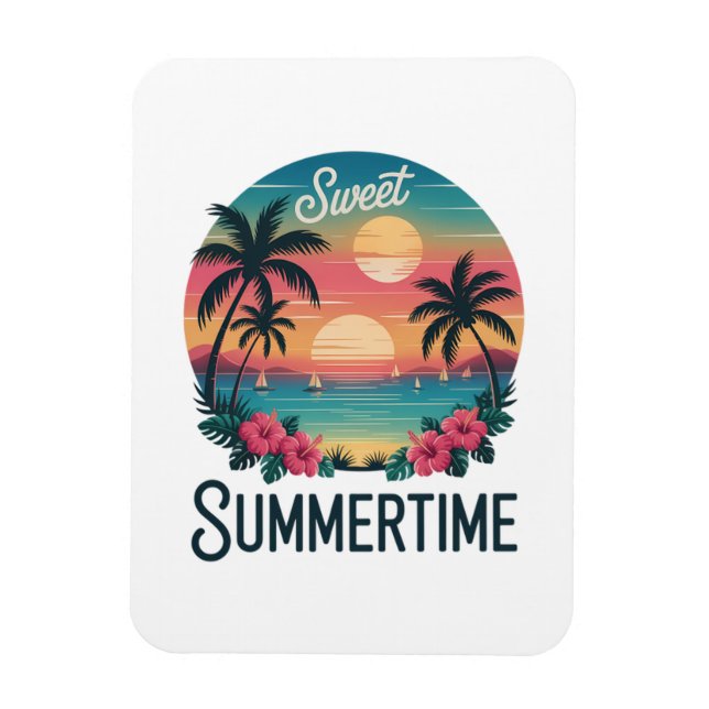 Summertime Summer Trip Beach Magnet (Vertical)