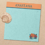 Summertime Sunglasses Notepad<br><div class="desc">Summertime Splash with Cool Orange Sunglasses on a Turquoise Background. Great Gift for Summer.</div>