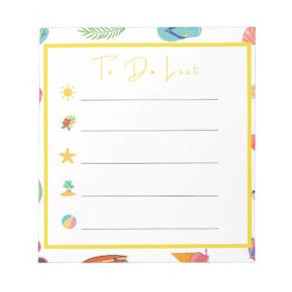 Summertime To Do List  Notepad