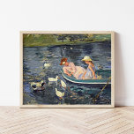 Summertime Two | Mary Cassatt Poster<br><div class="desc">Summertime 2 (1894) by American impressionist artist Mary Cassatt. Original artwork is an oil painting on canvas depicting a portrait of a 2 women on a boat surrounded by ducks. 

Use the design tools to add custom text or personalise the image.</div>