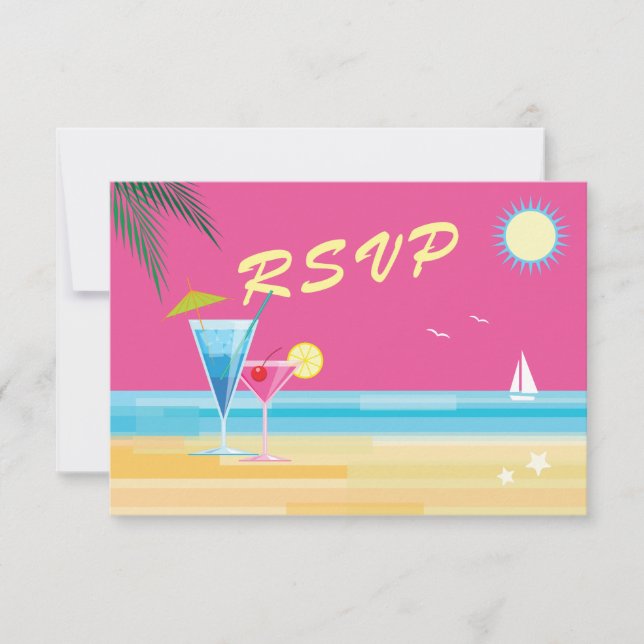 Summertime Wedding RSVP Card (Front)