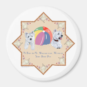 Summertime Westies Sandy Magnet
