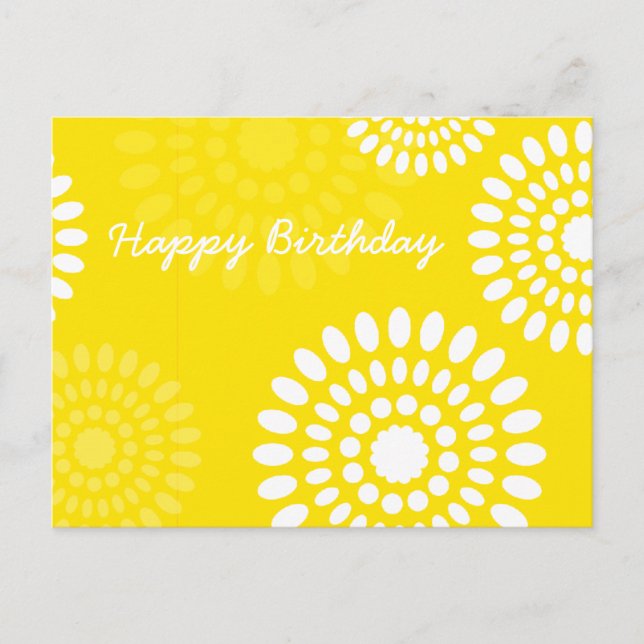 Summertime yellow flowers Birthday Postcard (Front)