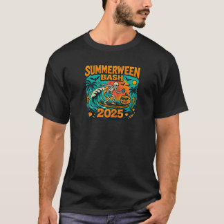 SummerWeen Bash 2025 Skeleton Beach Party Hallowee T-Shirt
