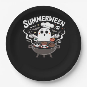 Summerween BBQ Funny Paper Plate