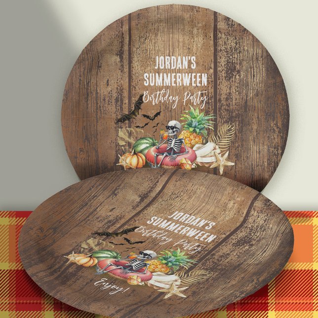 Summerween Birthday Party Paper Plate (Creator Uploaded)