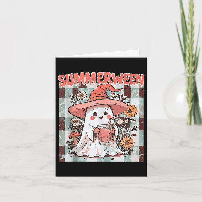 Summerween Funny Halloween Fall Trending Design Ta Card (Front)