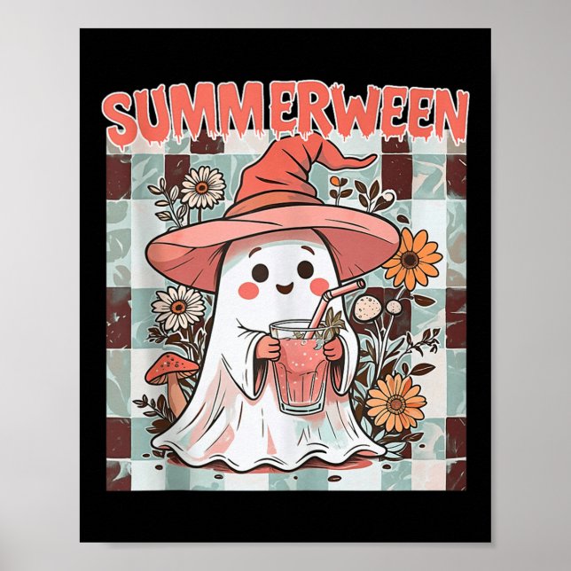 Summerween Funny Halloween Fall Trending Design Ta Poster (Front)