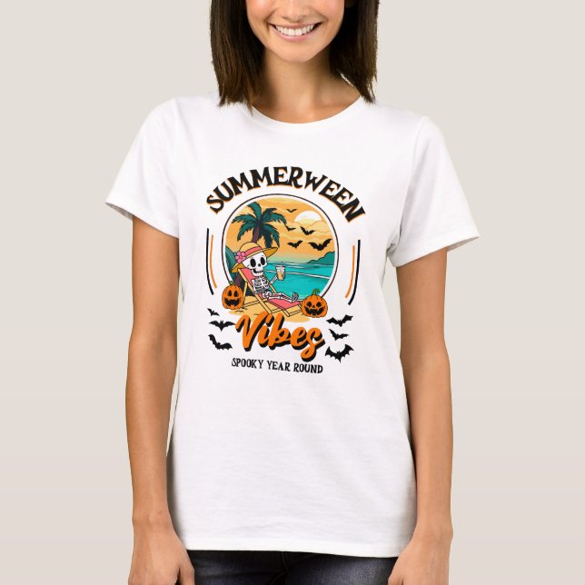 Summerween, Funny Halloween Summer  T-Shirt (Front)