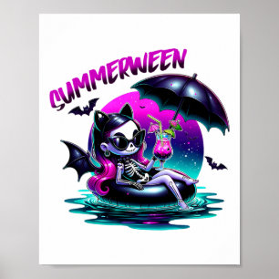 Summerween Ghost Summer Halloween Vibes Girls Wome Poster
