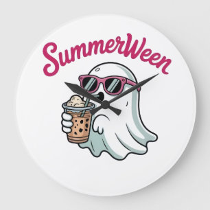 Summerween Ghost Vibes 2026: Spooky Meets Sunny Fu Large Clock