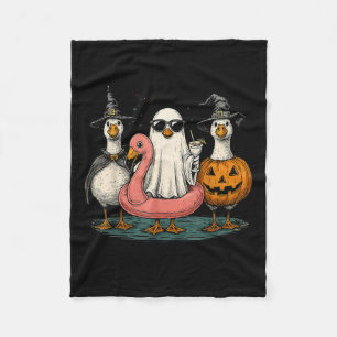 Summerween Goose Boo Ghost Pumpkin Halloween Summe Fleece Blanket