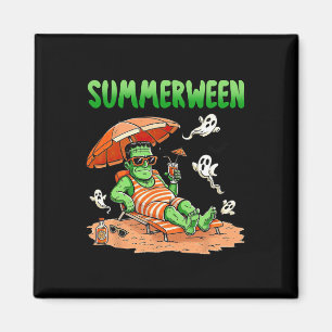 Summerween Halloween Hello Summer Frankenstein Boo Magnet