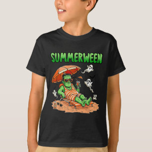 Summerween Halloween Hello Summer Frankenstein Boo T-Shirt