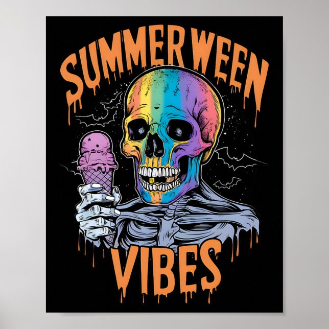 Summerween Halloween Summer Party Costume Funny Su Poster (Front)