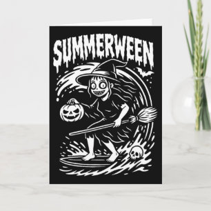 Summerween Halloween Summer Surfing Beach Witch Card