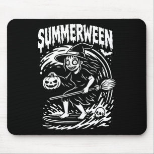 Summerween Halloween Summer Surfing Beach Witch Mouse Pad
