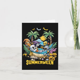 Summerween Happy Summer Halloween Holiday Beach  Card