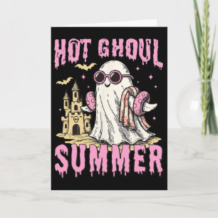 Summerween Hot Ghoul Summer Funny Cute Ghost Pool Card