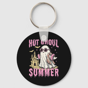 Summerween Hot Ghoul Summer Funny Cute Ghost Pool  Key Ring