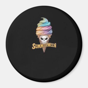 Summerween IceCream Skeleton Classic Meme Magnet
