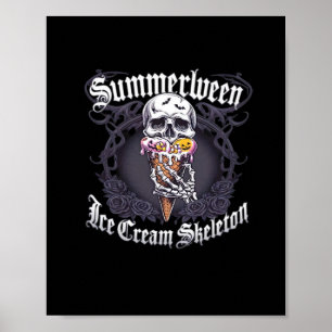 Summerween IceCream Skeleton Classic Trending Poster
