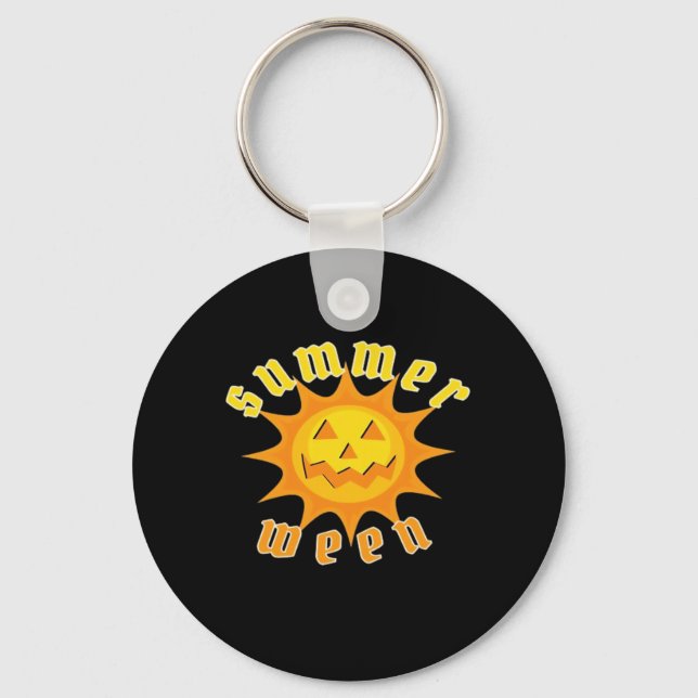 Summerween Jack O Lantern Sunshine Oversized Key Ring (Front)
