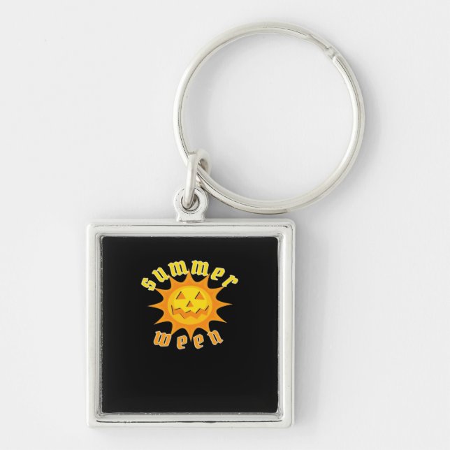 Summerween Jack O Lantern Sunshine Oversized Key Ring (Front)