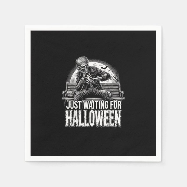 Summerween Just Waiting For Halloween Halloween Su Napkin (Front)