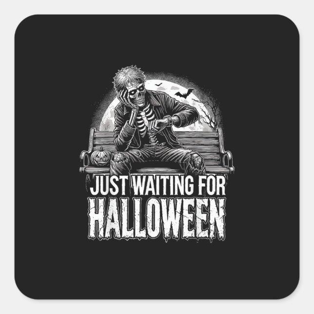 Summerween Just Waiting For Halloween Halloween Su Square Sticker (Front)