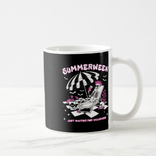Summerween Just Waiting For Halloween Skeleton Bea Coffee Mug