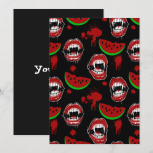 Summerween Party Funny Vampire Menu  Invitation