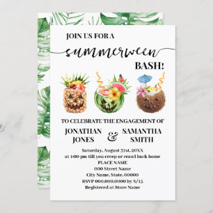 Summerween Pool Party Engagement Invitation