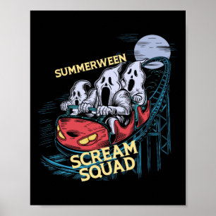 Summerween Scream Squad Rollercoaster Halloween Poster