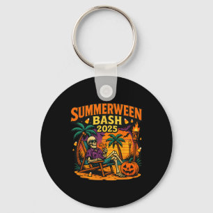 Summerween Sh 2025 Skeleton Beach Party Halloween Key Ring