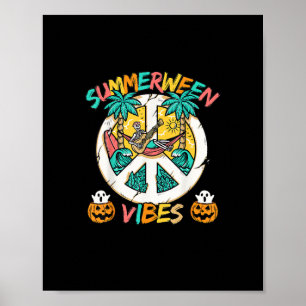 Summerween Skeleton Chill Out At The Beach With Su Poster