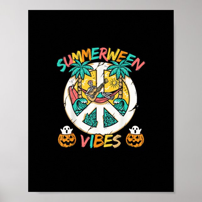 Summerween Skeleton Chill Out At The Beach With Su Poster (Front)
