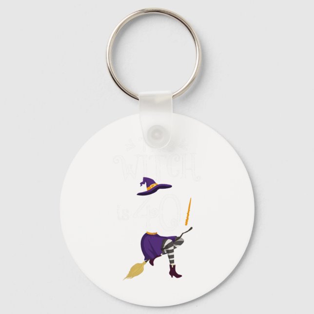 Summerween Skeleton Flamingo Halloween Summer Girl Key Ring (Front)