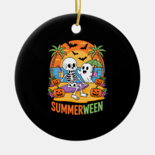 Summerween Skeleton Ghost Beach Halloween Party Fu Ceramic Tree Decoration