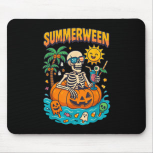 Summerween Skeleton Vibes Chillin In A Pumpkin Flo Mouse Pad