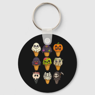 Summerween Skeleton Zombie Pumpkin Mummy Ice Cream Key Ring