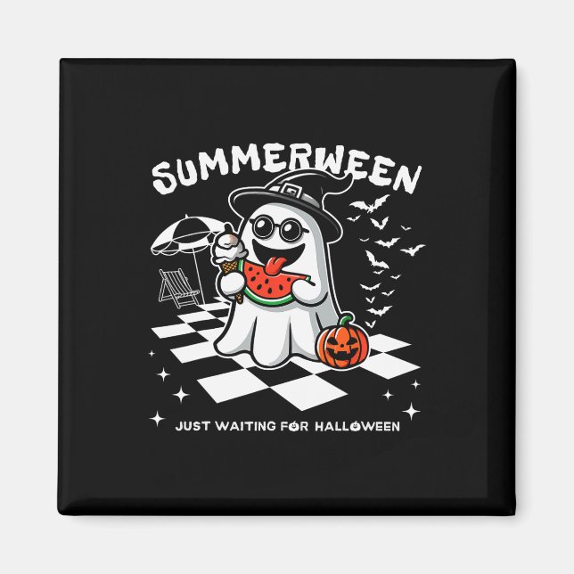 Summerween Spooky Halloween Summer Vibes Pumpkin G Magnet (Front)