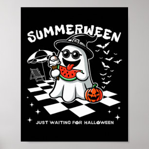 Summerween Spooky Halloween Summer Vibes Pumpkin G Poster