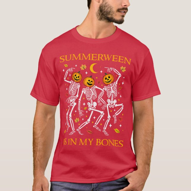 Summerween Spooky Summer Vibes 2025 Funny Dancing  T-Shirt (Front)