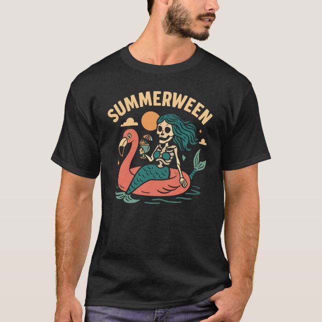 Summerween Summer Halloween Mermaid Summerween T-Shirt (Front)