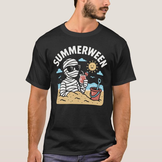 Summerween Summer Halloween Mummy Summerween T-Shirt (Front)