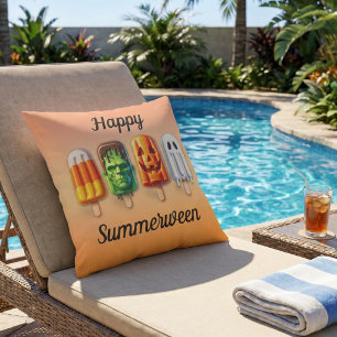 Summerween Summer Halloween Popsicles Cushion